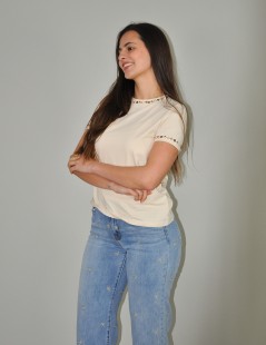 PANTALÓN VAQUERO ANCHO C/BORDADO