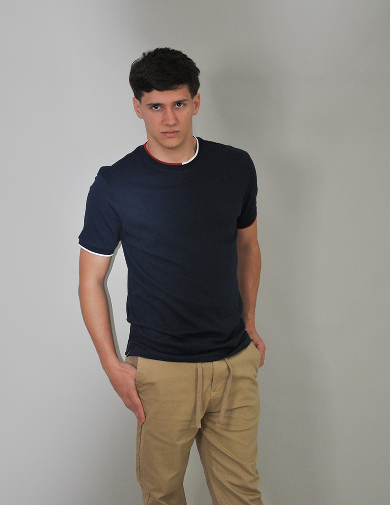 CAMISETA CUELLO BICOLOR