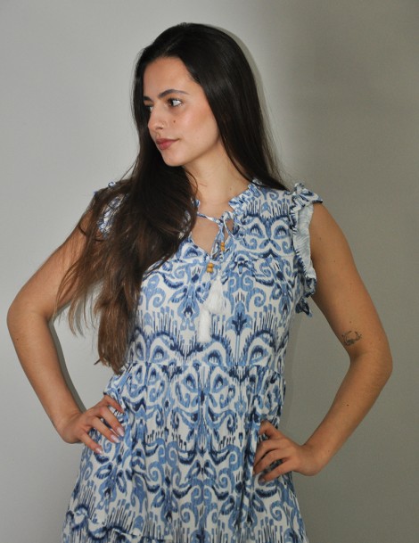 VESTIDO ANCHO C/VOLANTES