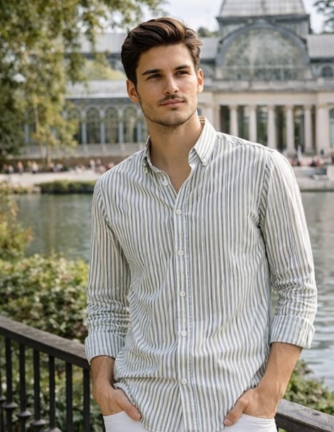 CAMISA M/COMPRIDA RISCAS MINI OXFORD