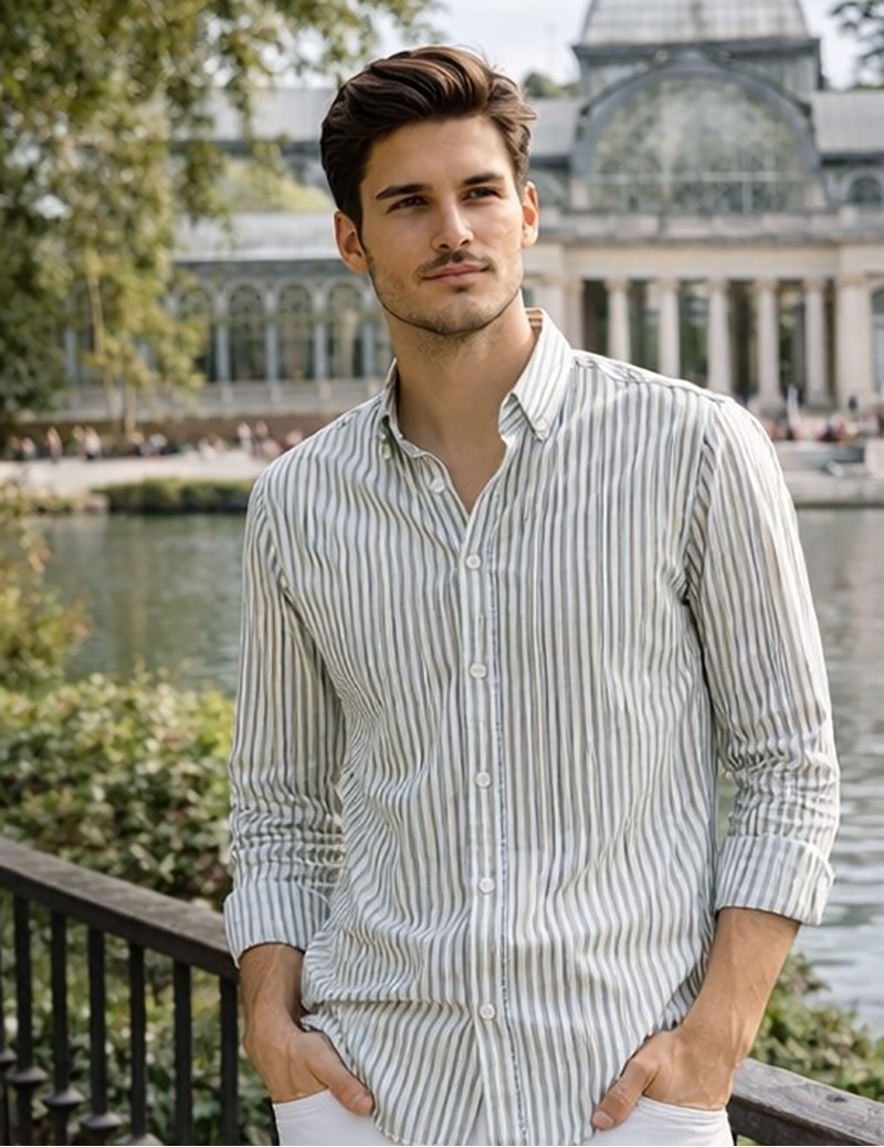 CAMISA M/LARGA RAYAS...