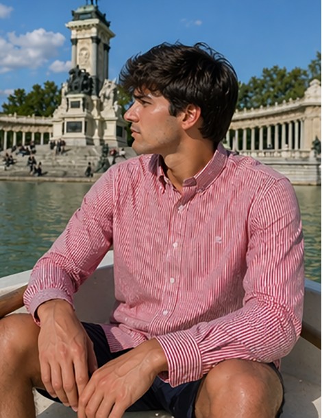 CAMISA M/LARGA RAYAS ALGODÖN