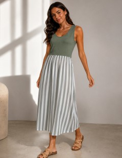 VESTIDO S/MANGA RAYAS