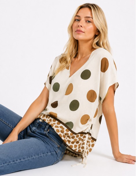 BLUSA CUELLO V FLORES