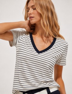 T-SHIRT RISCAS GOLA BICO