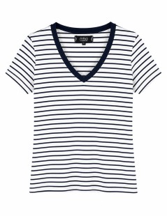 T-SHIRT RISCAS GOLA BICO