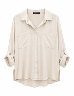 BLUSA C/BOLSILLOS TENCEL