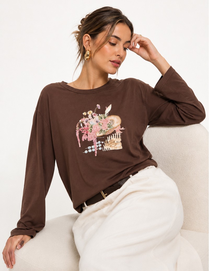 CAMISETA M/LARGA BORDADO...