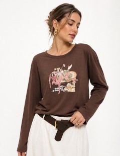 CAMISETA M/LARGA BORDADO SOMBRERO