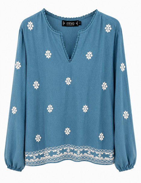 BLUSA BORDADA MANGA COMPRIDA