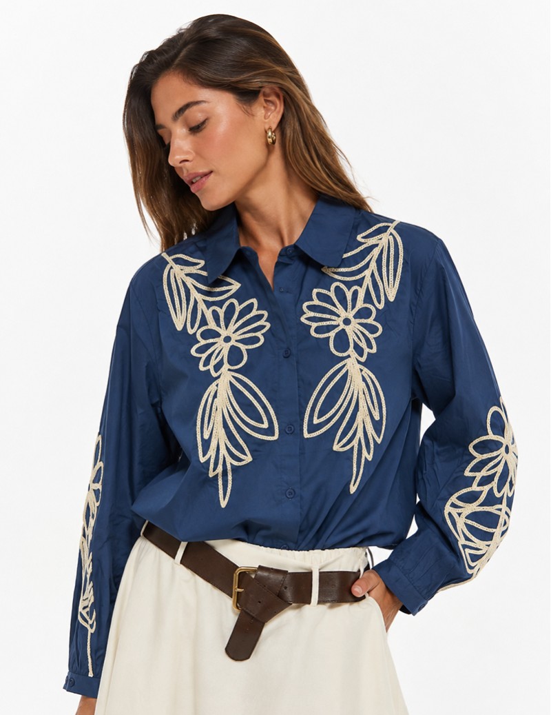 CAMISA BORDADA M/LARGA