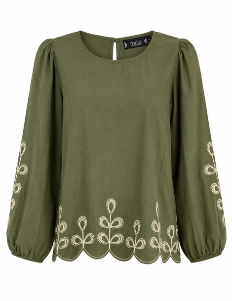 BLUSA BORDADA M/ LARGA
