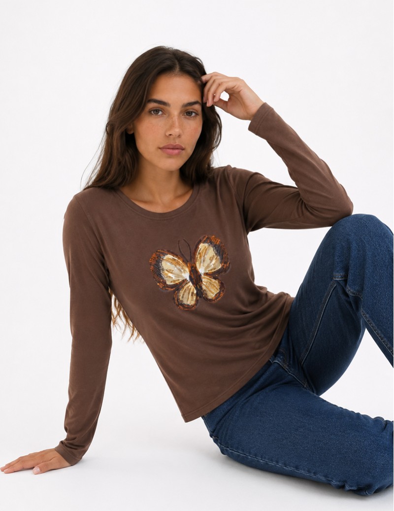 CAMISETA ESTAMPADA M/ LARGA