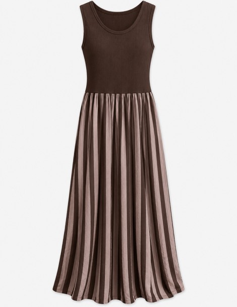 VESTIDO MANGA CAVA RISCAS