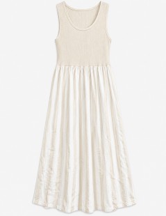 VESTIDO MANGA CAVA RISCAS